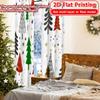 Set Of 2 Modern Flat Printing Curtains Without Rod Festive Forest Fashionable Curtainments During Christmas Holiday Curtain Polyester