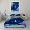 Airplane Journey Themed Set Soft Comfortable Duvet Cover Bedding Set Included 1*Duvet Cover & 2*Pillowcases, Gift