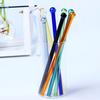 2Pcs Drinking Thickened Good Transmittance Heat Resistance Drinking Glass Creative Colorful Milk Tea Straws Daily Use