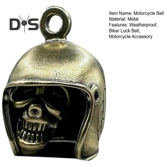Motorcycle Gremlin Bell Metal Skull Guardian Bell Biker Luck Bell Gremlin Bell Hook for Motorcycle Keychain Bicycle