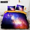 New Space Galaxy Aurora Sunset Glow Bedding Set Single Twin Full Queen King Size Sky Stars Cloud Bed Set Aldult Kid Duvetcover 5