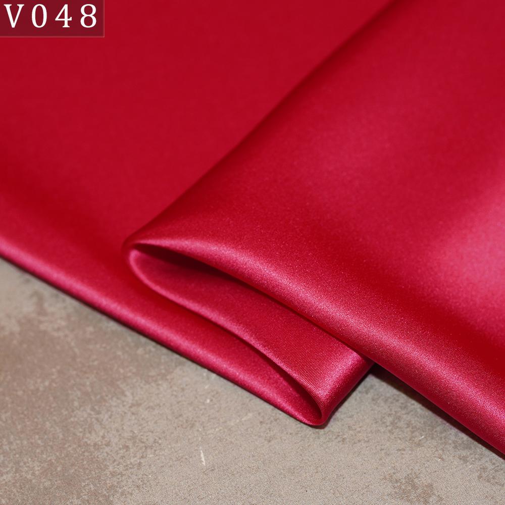 HYSK Natural Genuine Pure 100% Silk Crepe Satin Fabric Silk China Duchess Plain Brown by Meter for Dress Bedding Wedding