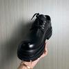 Men's Derby Leather Shoes Luxury designer's new style business office Outdoor Trendy Streets Black Thick soled New Versatile