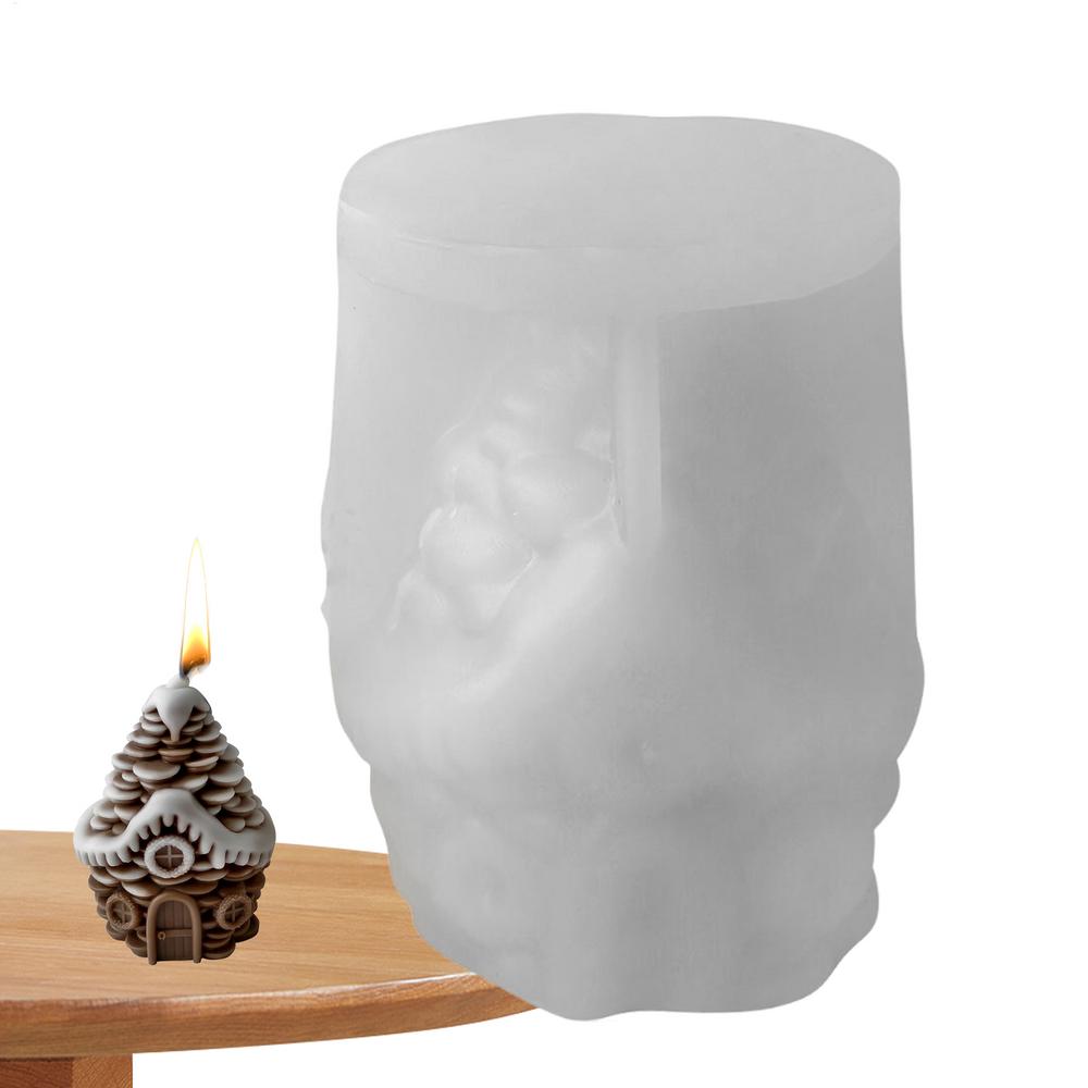 Candle Mold Christmas Pine Cone House Candle Making Mould Handmade Soap Mould For Epoxy Resin Plaster Soap Party Planners Art