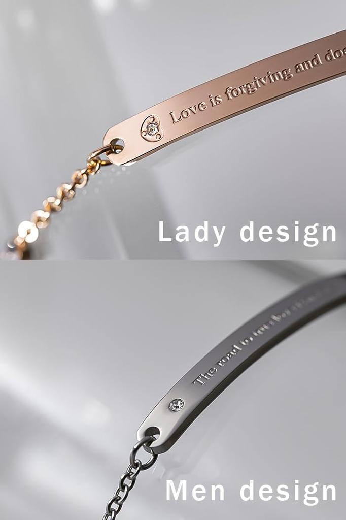 Pair Bracelet Couple Stainless Steel Bracelet [felicitations] Men's Women's