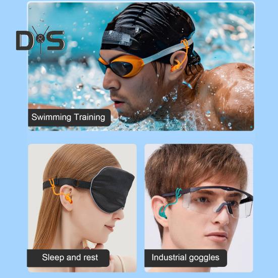 1 sett silikon ørepropper for svømmende med 360 graders roterende ledning ergonomisk vanntett vaskbar myk gjenbrukbar menn kvinner støyreduksjon stille ørepropper