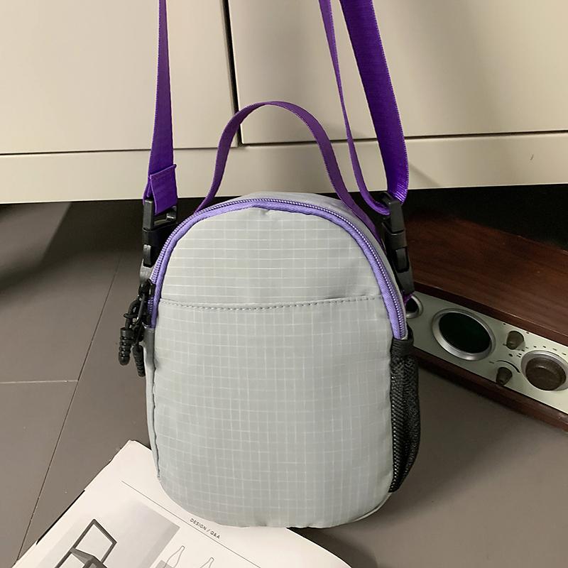 Contrast Color Small Bag Women's Lightweight Crossbody Bag Men Drawstring Shoulder Bag with Coin Purse