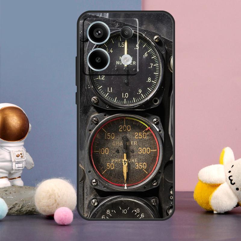 Aircraft Cockpit Dashboard Case For Xiaomi Redmi Note 14 13 9 10 11 12 15 Pro Plus Redmi 15 15C 14C 10C 12C 13C Cover