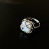 925 Geometric Stylish Silver Ring With Irregular Design And Pearl For Trendy Women Gifts