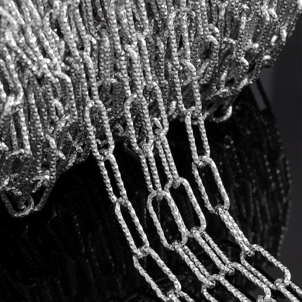 No Fade 1Meter Stainless Steel 7x17mm Carved Square Frame Bracelets Cross Link Chains DIY Necklace Jewelry Making Chain Supplies