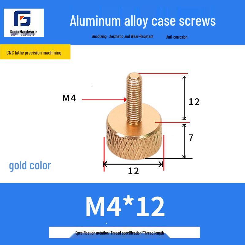 Knurled Aluminum Alloy Hand-Tightening Knob - M3M4M5M6M8 Sizes.
