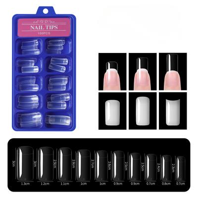 100 Pieces Blister Box Armor Piece, Manicure French Nail Piece, Fake Nail Full Sticker Half Sticker Nail Piece Diy Nail Piece