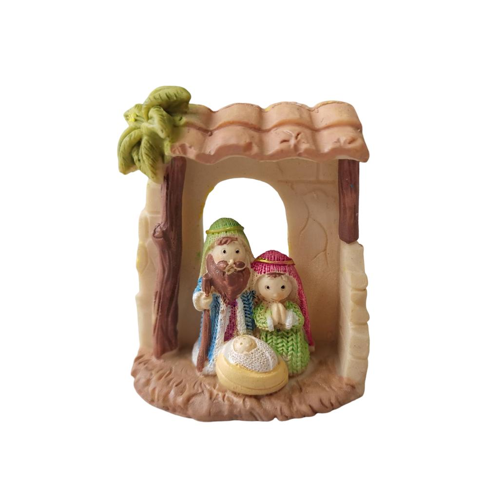 Resin Holy Family Figure Christmas Nativity Scene Figurine Religious Ornament Jesus Birth Sculptures Decoration