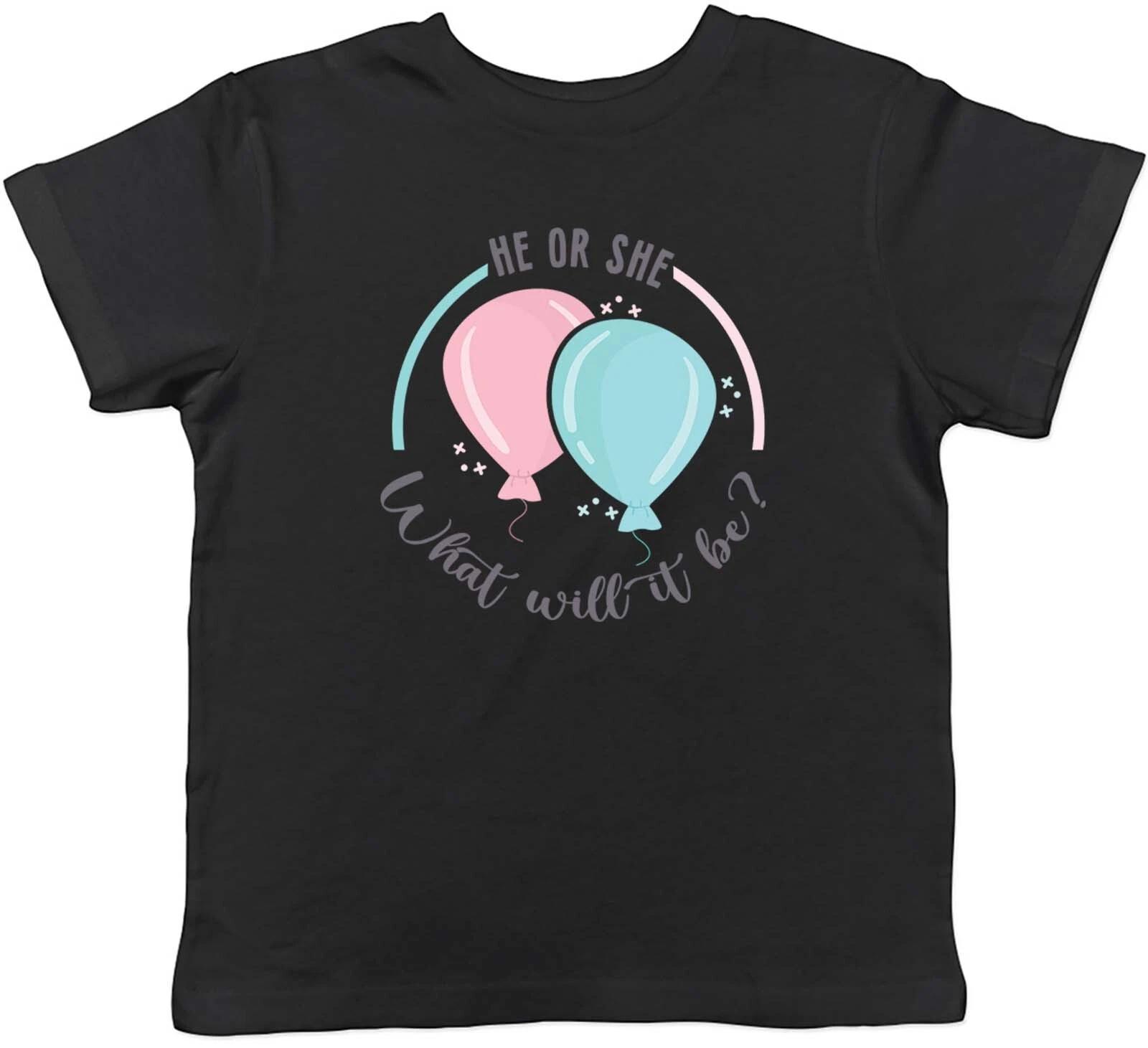 He Or She What Will It Be Gender Reveal Childrens Kids T-Shirt Boys Girls Gift 140