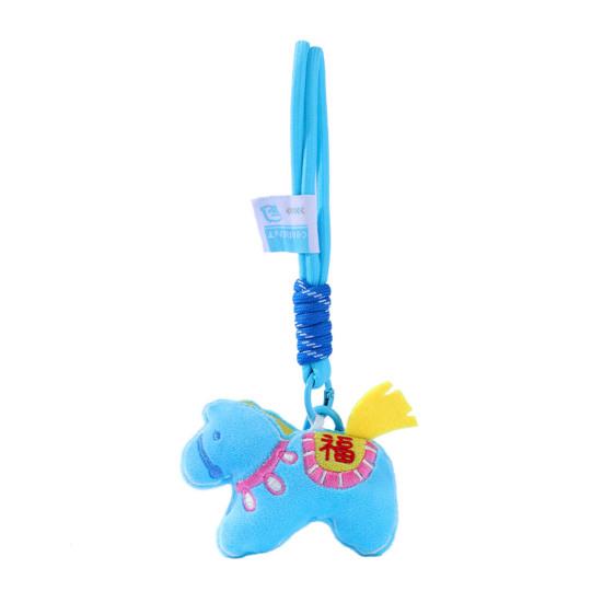 Lightweight Portable Keychain Chinese Characters Embroidery Horse Shape Keychain Good Luck Blessings Car Key Chain Bag Pendant