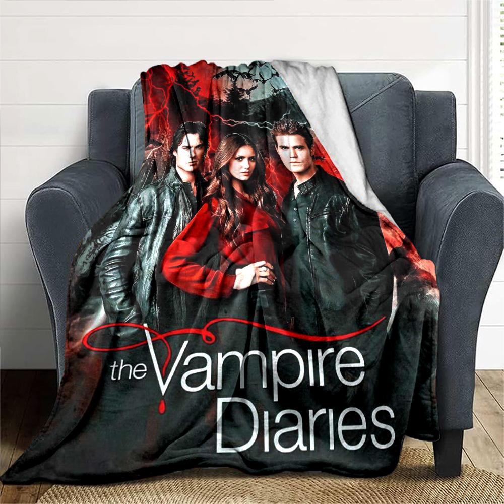 Coperta in Flanella con Stampa Vampire Diaries Alta Qualità Calda Confortevole Coperta per Tutte le Stagioni Perfetta per Regali Decorazione Casa