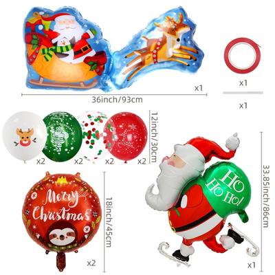 New Aluminum Film Christmas Balloon DIY Inflatable Xmas Foil Balloons Party Props Kids Toy Inflatable Balloon Holiday Party