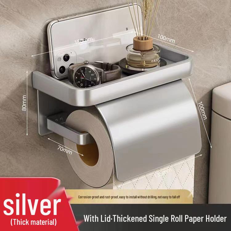 Wall-Mounted Punch-Free Toilet Tissue Storage Box