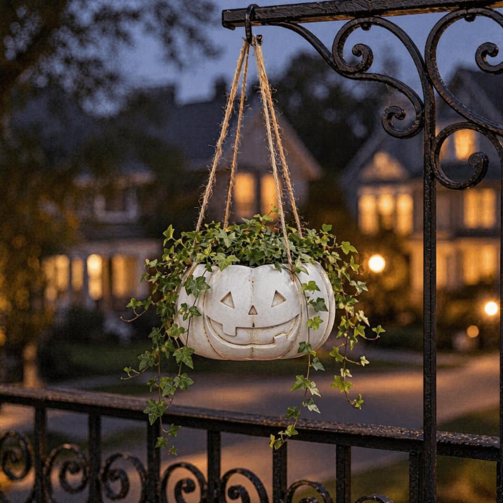 Succulents Halloween Flower Pot Plastic Swing Pumpkin Plant Basket Cafe Decorations