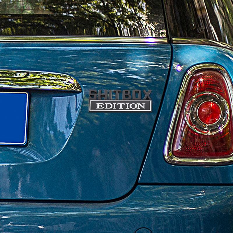 Shitbox Car Stickers 3D Shitbox Design Car Emblems Creative Novelty Decorations Funny  Design Creative Novelty Decorations Funny