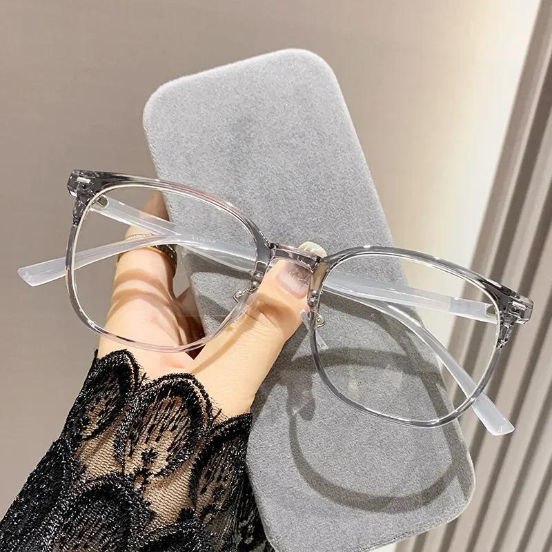 0~ -600 Myopia  Large Frame Glasses Ultra Light  Anti Blue Light  Finished Flat Glasse