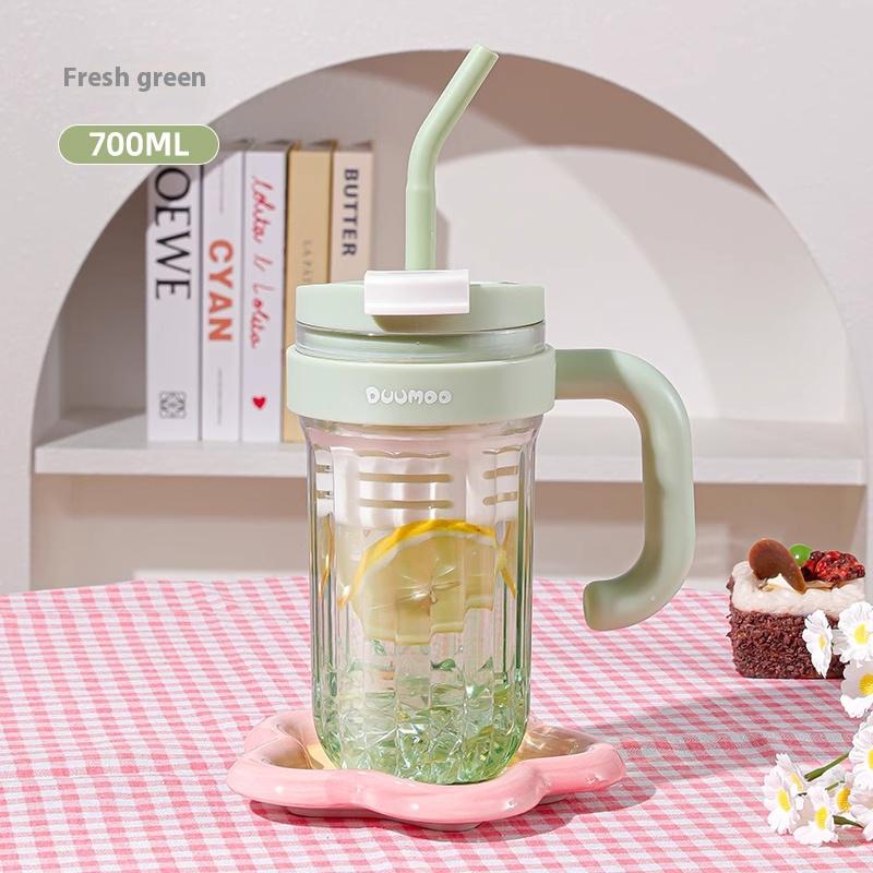 Gianxi Straw Cup For Girls With High Beauty And Large Capacity Water Bottle Summer Big Mac Cup Plastic With Straw