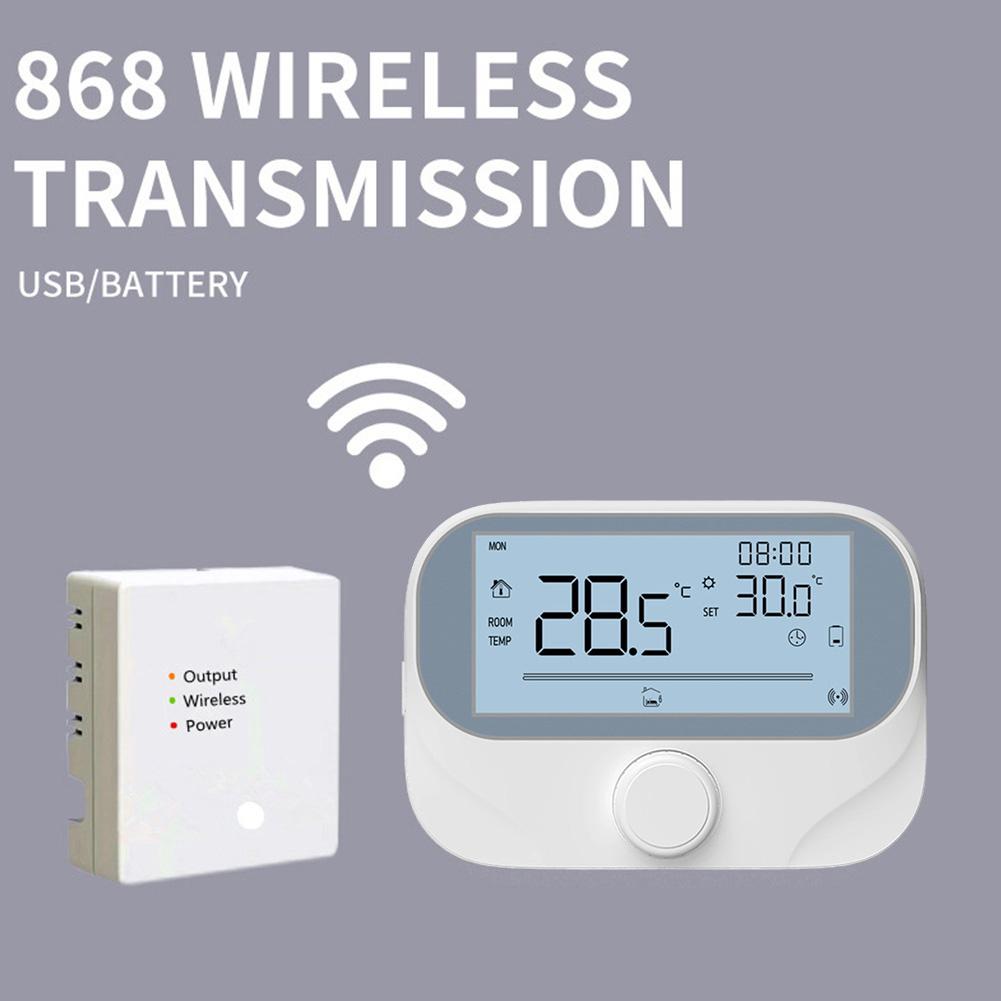 Smart Home Heating Wireless Thermostat Boiler Controller Smart Wireless Thermostat Control Rotary Knob For Precise Temp