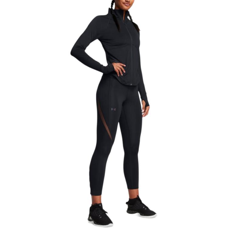Under Armour Pantaloni sportivi da donna Vanish Elite con stampa logo, a vita alta, traspiranti, slim fit, comodi, neri 1386402-001