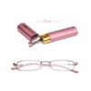 Eso Vision Mini Occhiali da Lettura Donna e Uomo Tubo Extra Piccoli Metallo Lettori Occhiali Nero Rosa con Custodia Penna Donna Uomo