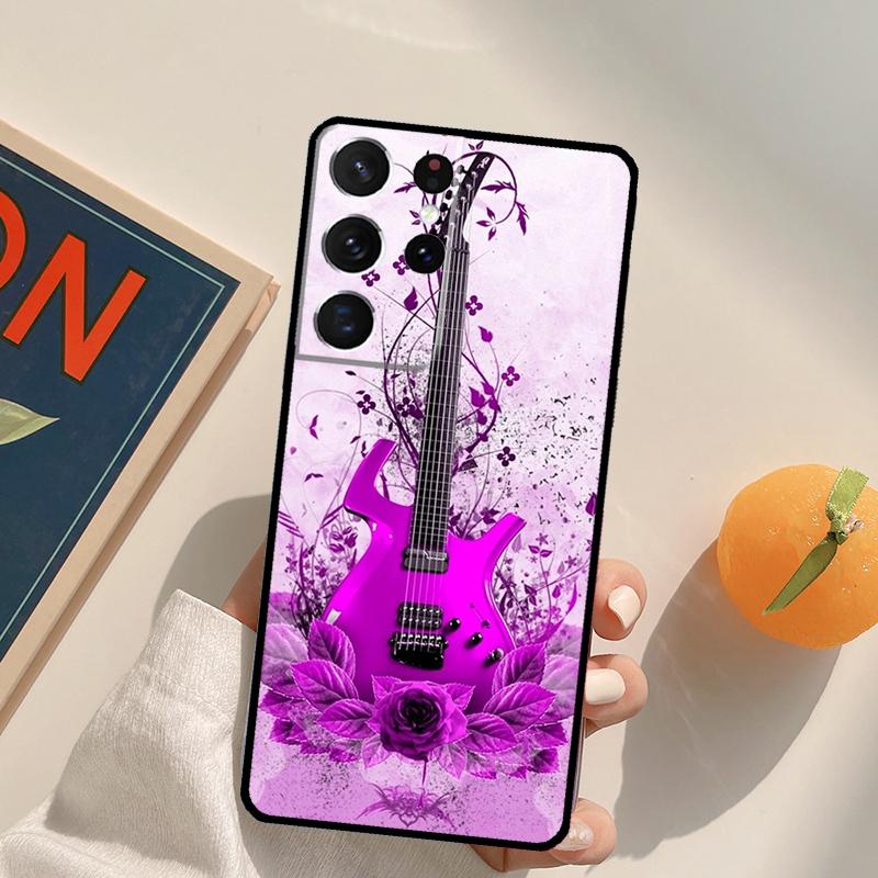 Rock Music Instrument Guitar Phone Case For Samsung Galaxy S22 S23 S21 S20 FE Ultra S8 S9 S10 Plus Note 10 20 Ultra Cover