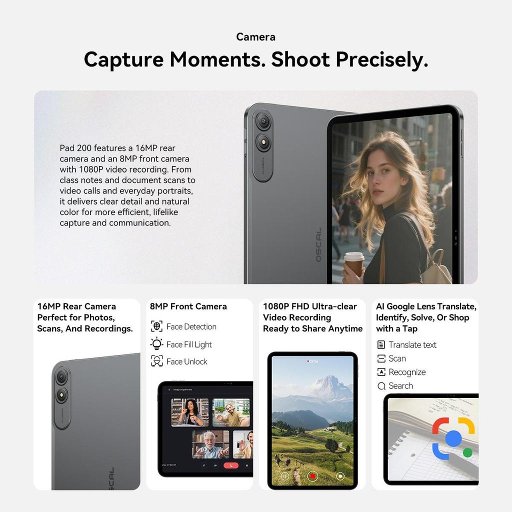 Oscal Pad 200 13.4' Android 16 Ai Set Tablet 24GB RAM 256GB ROM Up To 2TB