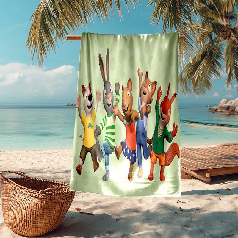 Ultra-Soft Beach Towel with Pip and Posy Theme,Ideal for Pool - Camping, Diving - Perfect Travel Essential, Vibrant Beach Towel.