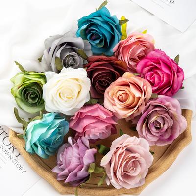 100Pcs Artificial Flowers Wholesale Wedding Garden Rose Arch for Home Decoration Accessories Party Scrapbooking Christmas Wreath