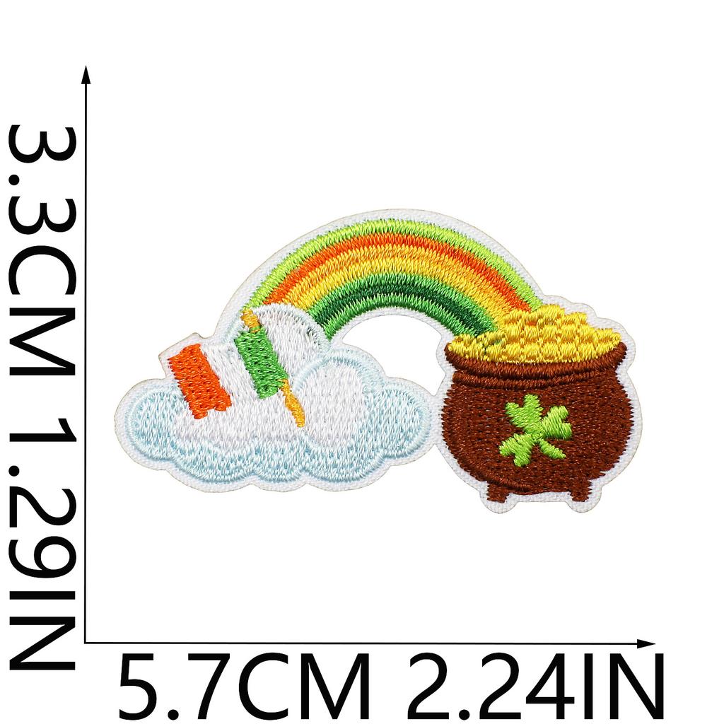Clover Series Embroidery Cloth Sticker Holiday Clothes Decoration St. Patrick'S Day Patch Sticker Car Rainbow Chapter Boy
