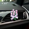 Car Air Freshener Pink Tulip Car Air Conditioning Vent Dashboard Decoration Aroma Diffuser Stone Goddess Gift