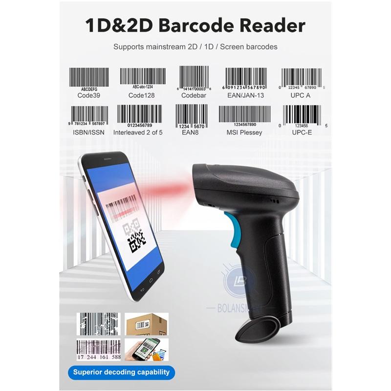 1D 2D Barcode Scanner Wired Wireless Bluetooth Bar Code Reader Omni-directional Scanning For Supermarket Logistics Product