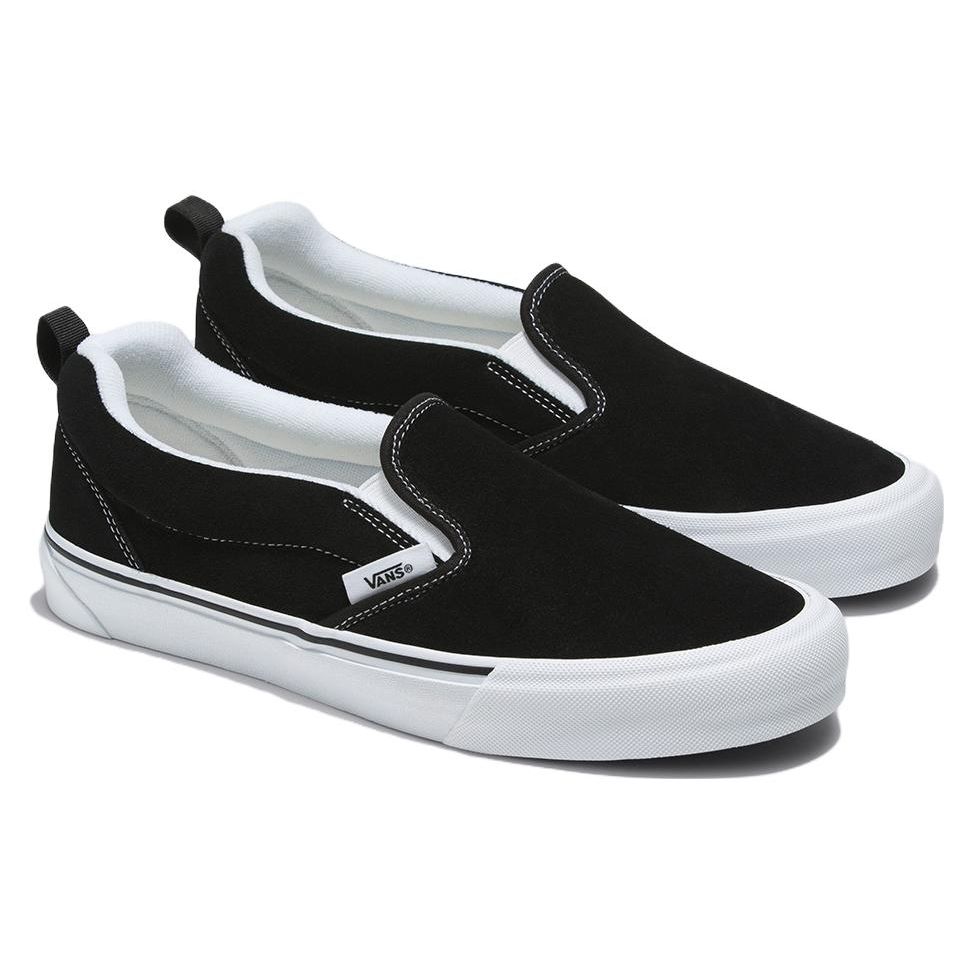 Vans Knu Slip-On Svart Ekte Hvit Unisex Sneakers VN0009QD6BT