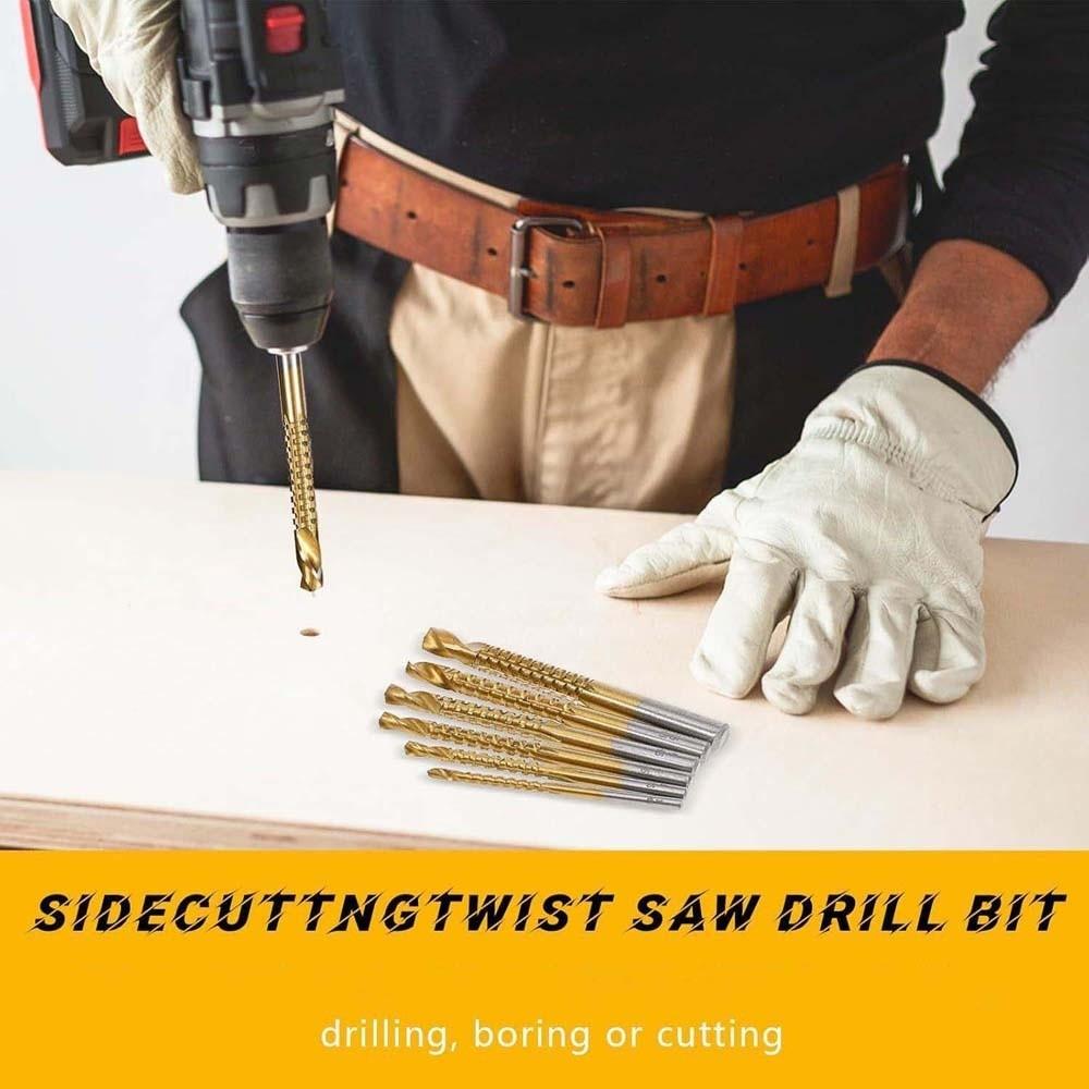 6pcs Hole Opening Grooving Drills Multi-functional HSS Drill Bits Twist Bore Bits  Plastic Plate