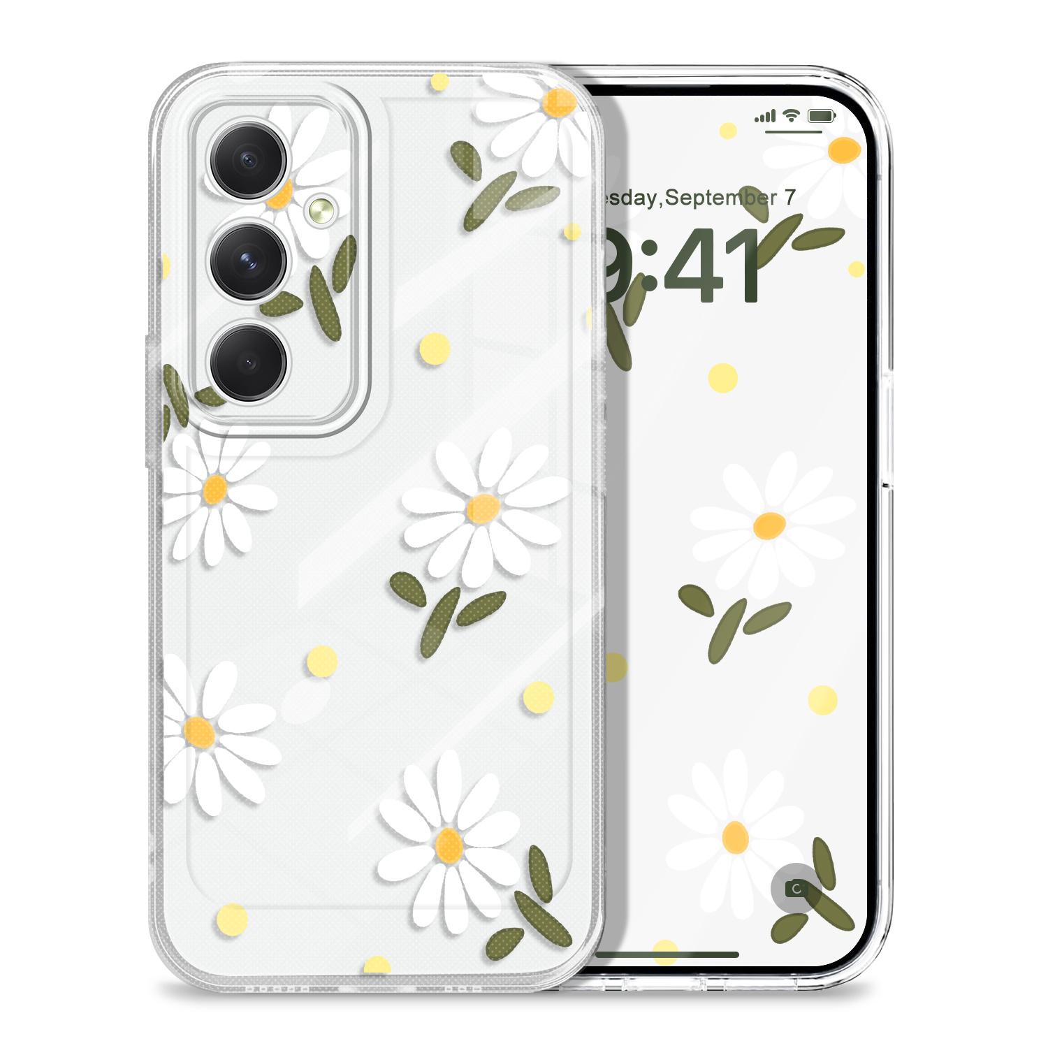

Graceful Daisies Transparent Phone Case For Samsung Galaxy A73 A72 A54 A53 A52 A34 A33 A24 A23 A14 A13 A12 A04S A03 TPU Cover Samsung A52S 5G