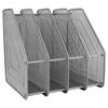 Modern   4-Compartment Desktop Display Rack Magazine File Document Metal  (Black)