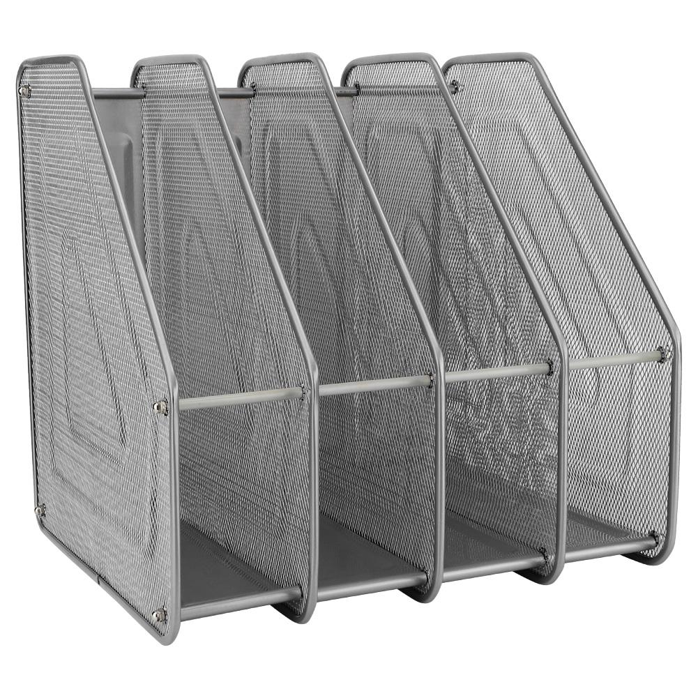 Modern   4-Compartment Desktop Display Rack Magazine File Document Metal  (Black)