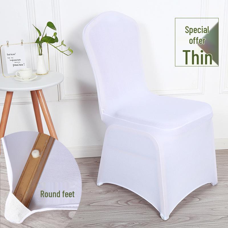 Stretchable Red and White Universal Chair Cover for Weddings, Banquets, Hotels