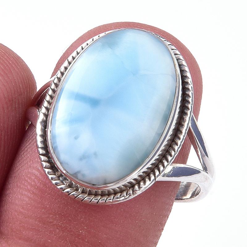 

Natural Republic Larimar Gemstone 925 Solid Sterling Silver Gift Ring S.9 B2o64
