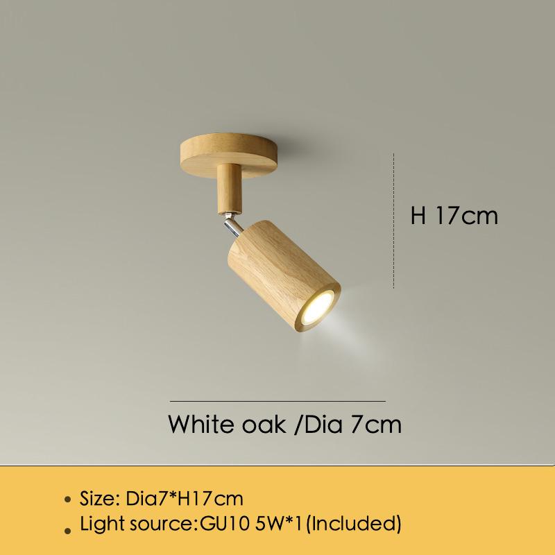 Nordic Wooden LED Ceiling Light Ceiling Spotlight LED Rail Track Lamps for Living Room Bedroom Kitchen Restaurant Decoration