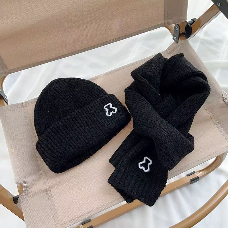 Children's Hat Scarf Set Autumn Winter Boys Baby Ear Hat Girls Knitted Hat Boys Baby Wool Hat