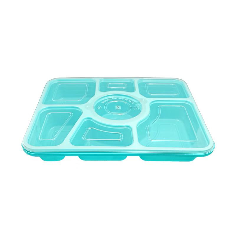 Disposable 6+1 Compartment Meal Box with Anti-Theft Buckle