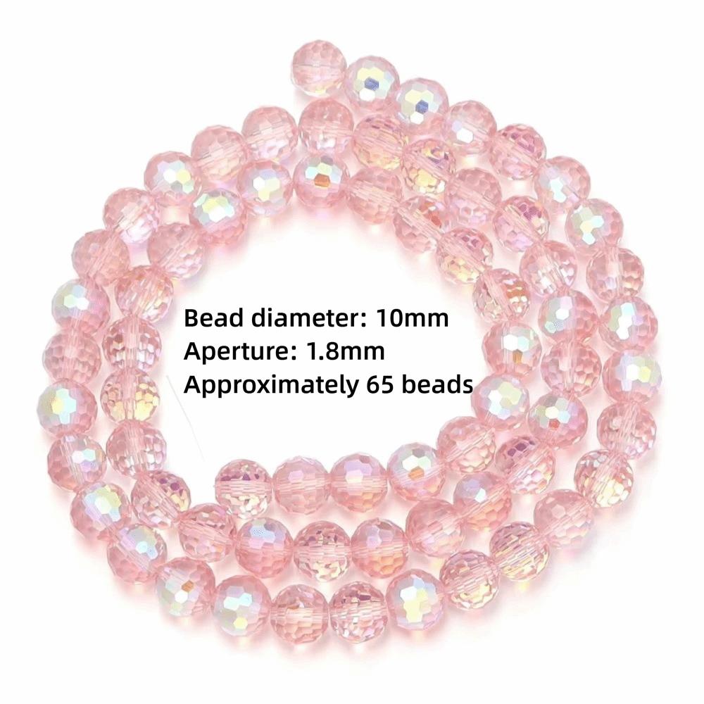 6/8/10mm Sizes Faceted Glass Beads Pink Blue Crystal Earth Beads  for Jewelry Making