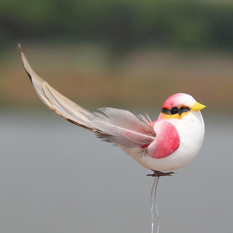 

12 шт. Симуляция птицы Миниатюрное украшение Поделки своими руками Пенопластовое перо Искусственные поддельные модели птиц Для домашнего сада Декорация-реквизит 1