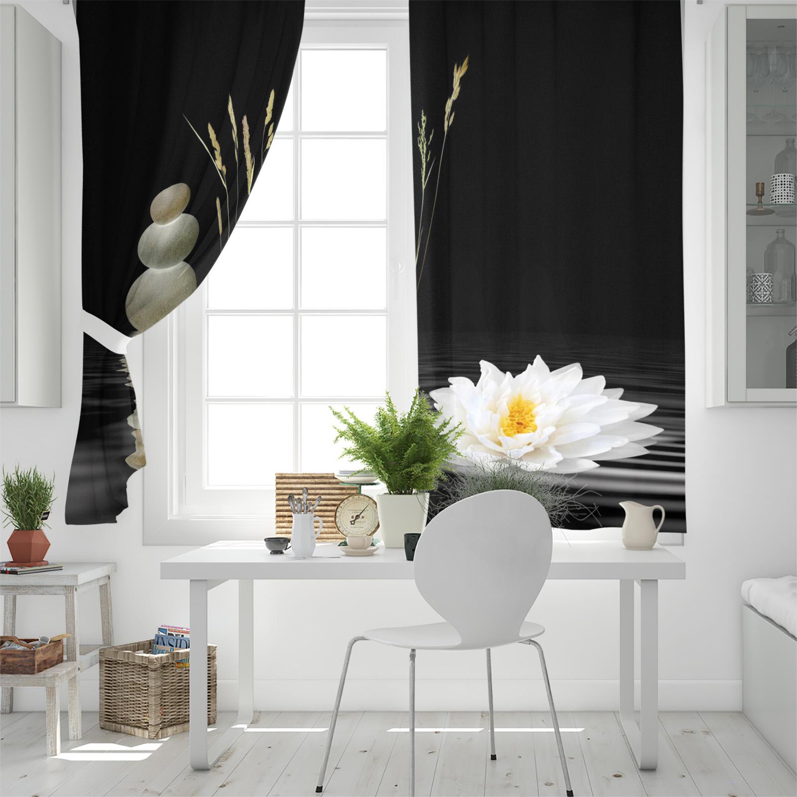 Шторы на окна Zen Stones White Lotus Home Decor Шторы для спальни Шторы на кухню Шторы — фото 4