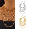 Exaggerated Thick Alloy Chain Necklace Modern Punk Style Layering Jewelry For Women Party Wear Comfortable
